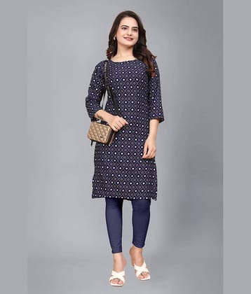 AK FASHION MALL Pack of 1 Crepe Printed Straight Women's Kurti - ( Multicolor )