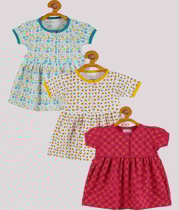 Babeezworld Pack of 3 Baby Girls Cotton Frock ( Multi )