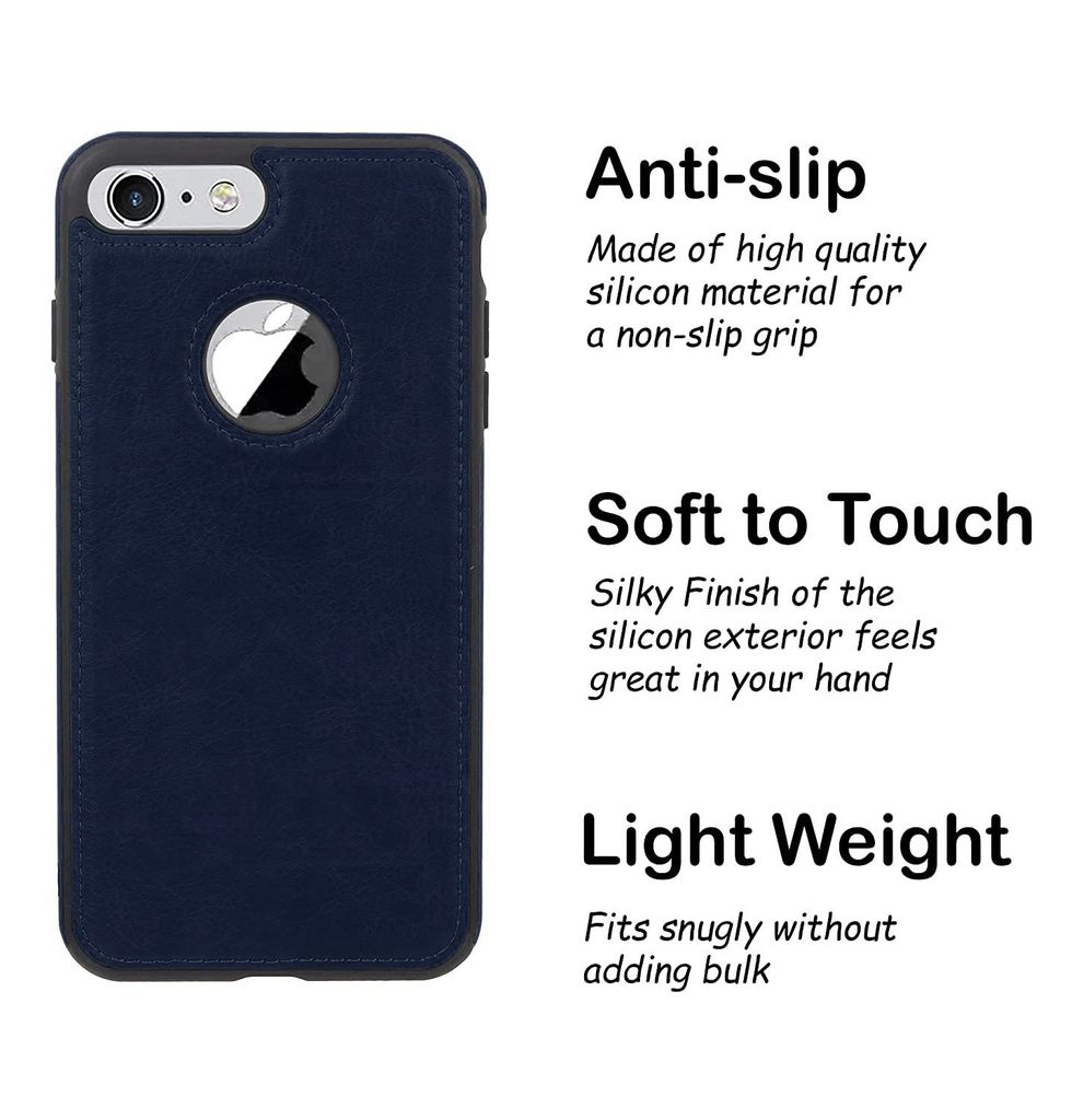 LIRAMARK PU Leather Flexible Back Cover Case Designed for iPhone 7/8