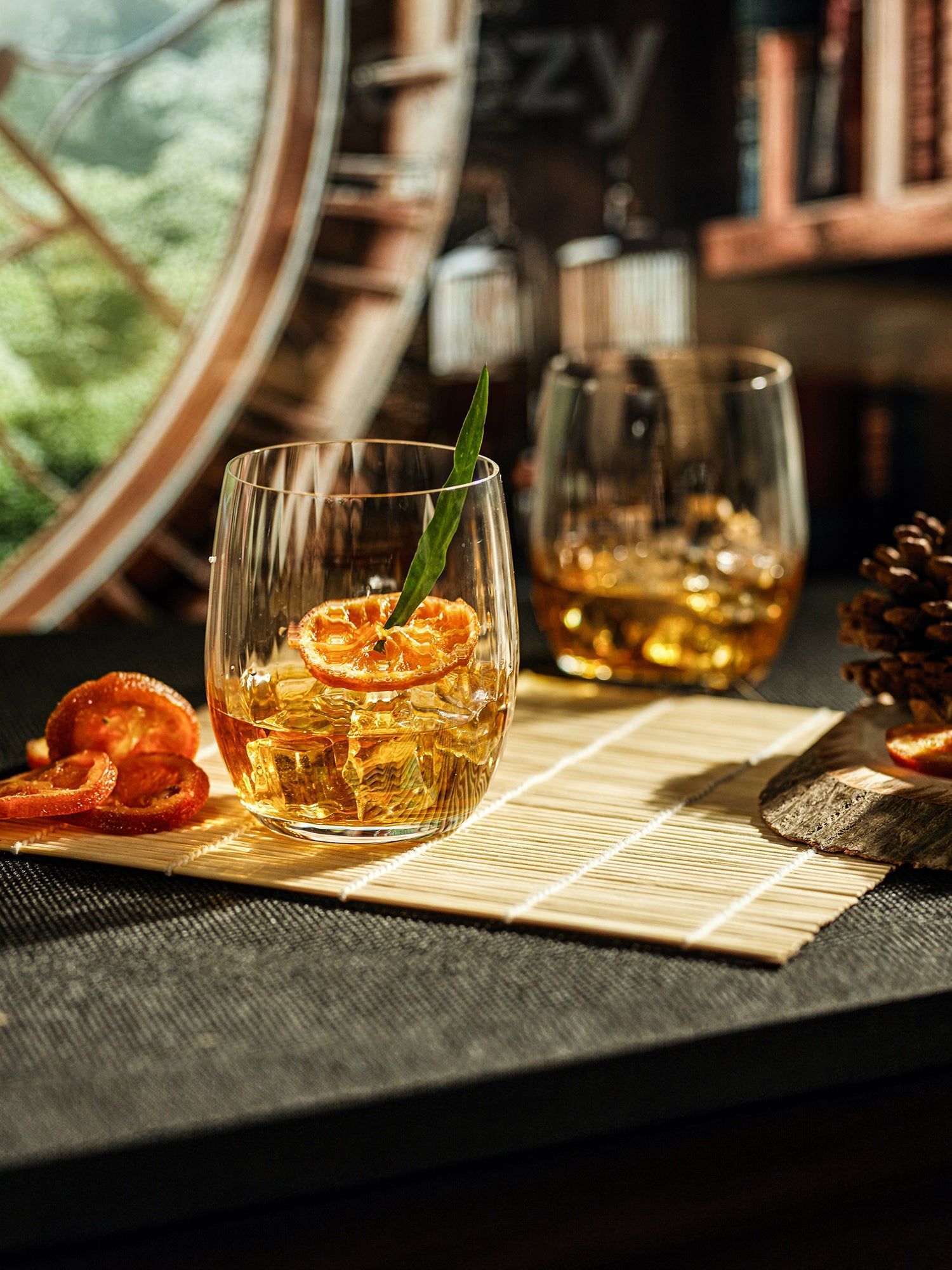 BARREL CRYSTAL WHISKEY GLASS - EUROPEAN CRYSTAL-Set Of 2