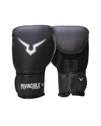 Invincible Classic Training Boxing Gloves-Black / Small / Medium