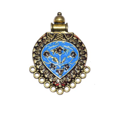 Gold Plated Enamelled Metal Pendant ,(63 MM) , BWEP-056-One Pcs / 63 MM / Gold