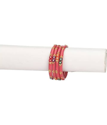 Designer Fancy Party Glass Bangle Cum Kada Set Of 4 Decorative With Colorful Beads & Stone  (With Safety Cum Gift Box) BN-21