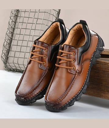 Rising Wolf Tan Men's Derby Formal Shoes