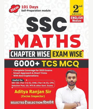 SSC MATHS 6000+ TCS MCQs Chapter-wise & Exam-wise (English Medium) 2nd Edition  (Paperback, Aditya Ranjan Sir) Paperback – 1 January 2025
