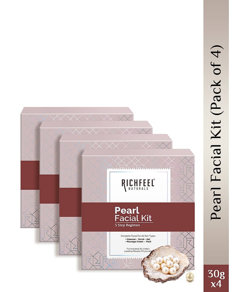 Richfeel Pearl 1 Time Use Facial Kit For Normal Skin Pearl 4 ( Pack of 4 )