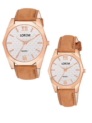 Silver 3D embossed Dial Analog Watch for Lovely Couple LR84-LR331