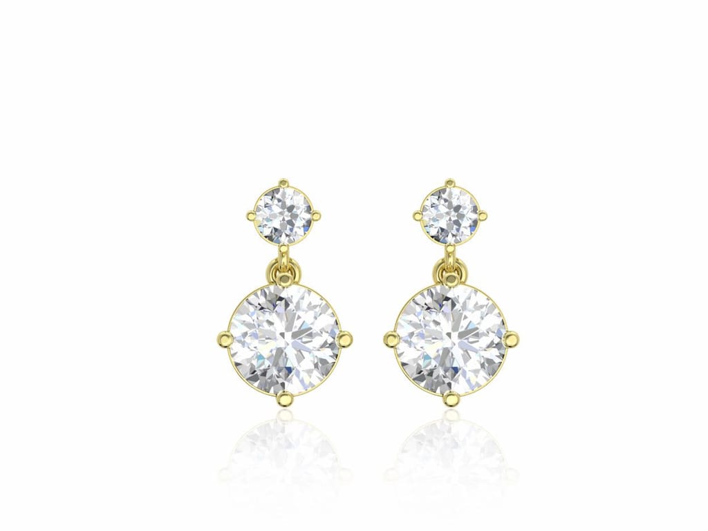 Illuminating Round Drop Solitaire Earrings