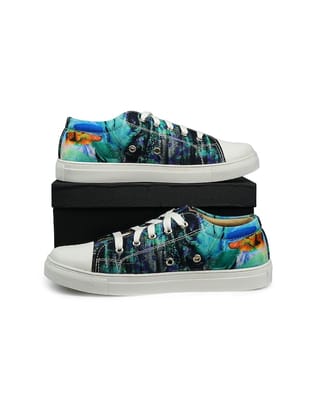 Women Printed Sweat Absorption Lightweight Abrasion Slip Resistant Canvas Sneakers