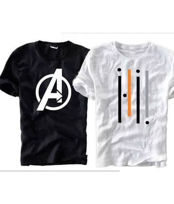 TREND SKY Pack of 2 Polyester Regular Fit Men's T-Shirt ( Multicolor )