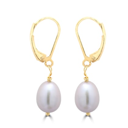 Silver Off White Dangling Earring