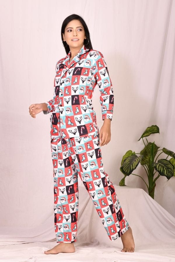 Christmas Night Suit Multicolor S