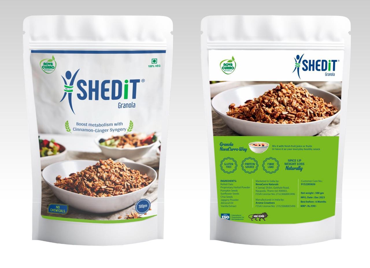 SHEDIT Peri Peri Granola 500g Spicy, Crunchy Snack, Boosts Metabolism with Cinnamon-Ginger Synergy, Packed with Nuts & Seeds Healthy, Flavorful Treat for Energy, Weight Management, and Balanced Diet