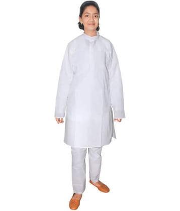 Goodluck Boys Cotton - Pattern Kurta Pant Set ( White , Pack of 1 )