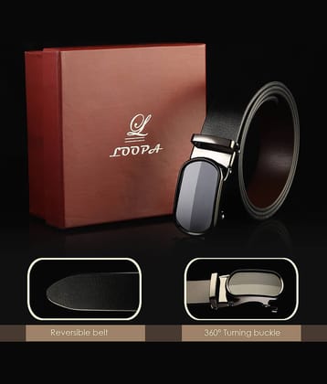 Loopa - Black 100% Leather Men's Formal Belt ( Pack of 1 )