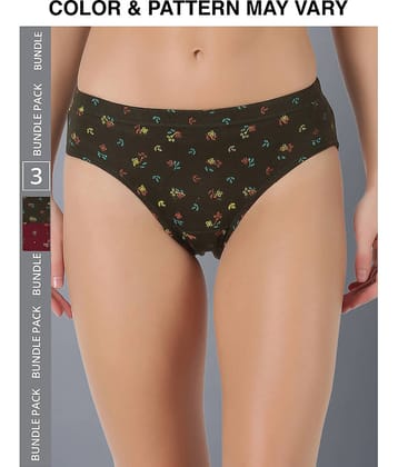 Dollar Lehar Super Combed Cotton Women's Printed Hipster Panty - Pack of 3 - (Print May Vary)