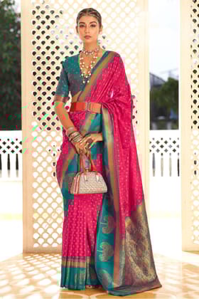 Pink Banarasi Silk Saree