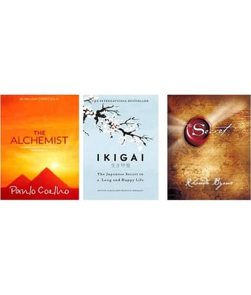 ( Combo Of 3 Pack ) The Alchemist & Ikigai The Japanese secret to a long and happy life & The Secret & Paperback , English Book By Paulo Coelho, Hector Garcia ,  Byrne Rhonda