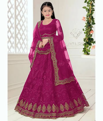 piludi Net Lehenga Choli Set For Girls ( Pack of 1 , Black )