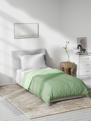 DDECOR - Spectrum Collection 100% Cotton Plain & Texture Pattern 180TC Single Quilt|229 CM X 274 CM| - Green