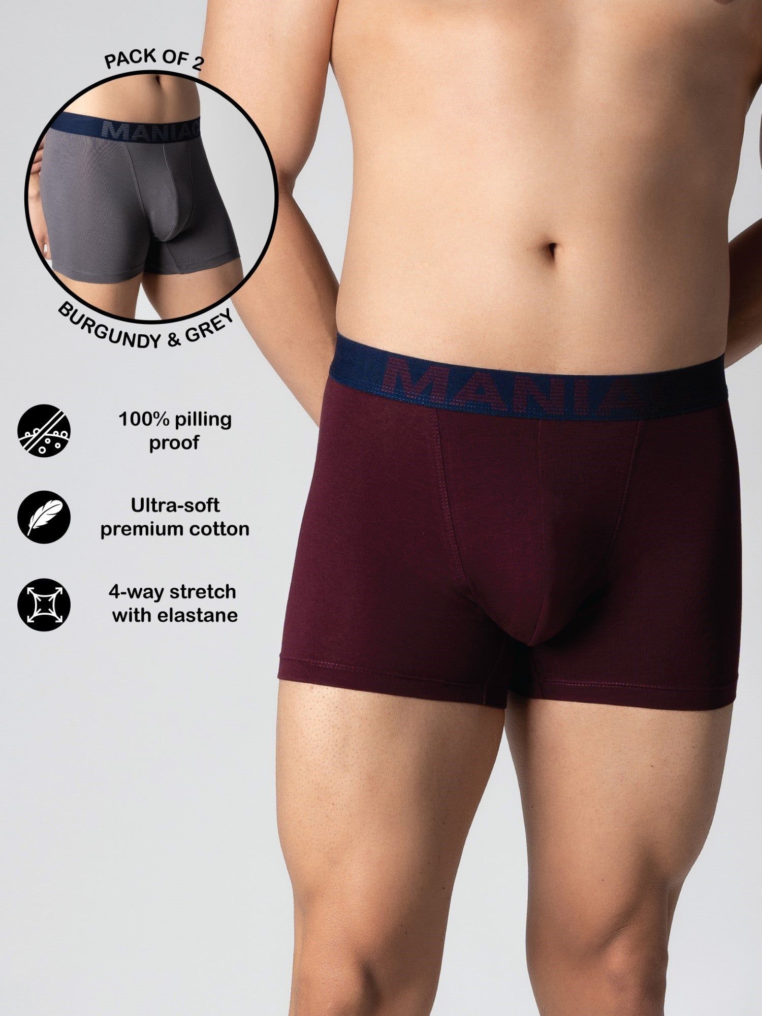Cotton Trunks Pack of 2-S