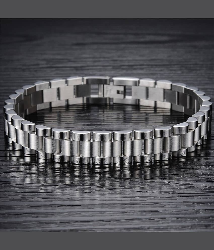 The Jewelbox Silver Stainless Steel Bracelets