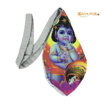 MAYAPURI Printed Japa Bag/Chanting Bag/Gomukhi Bead Bag with Zip Pocket (Pack of 1)