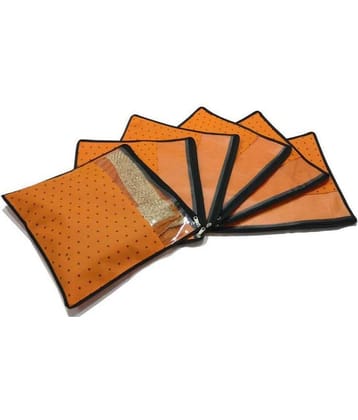 PrettyKrafts Saree Cover Set of 6 Polka dots with Top Transparent Window_Red