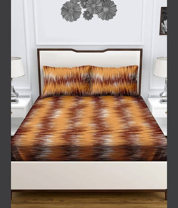 Bella Casa Cotton Double Bedsheet ( Brown )