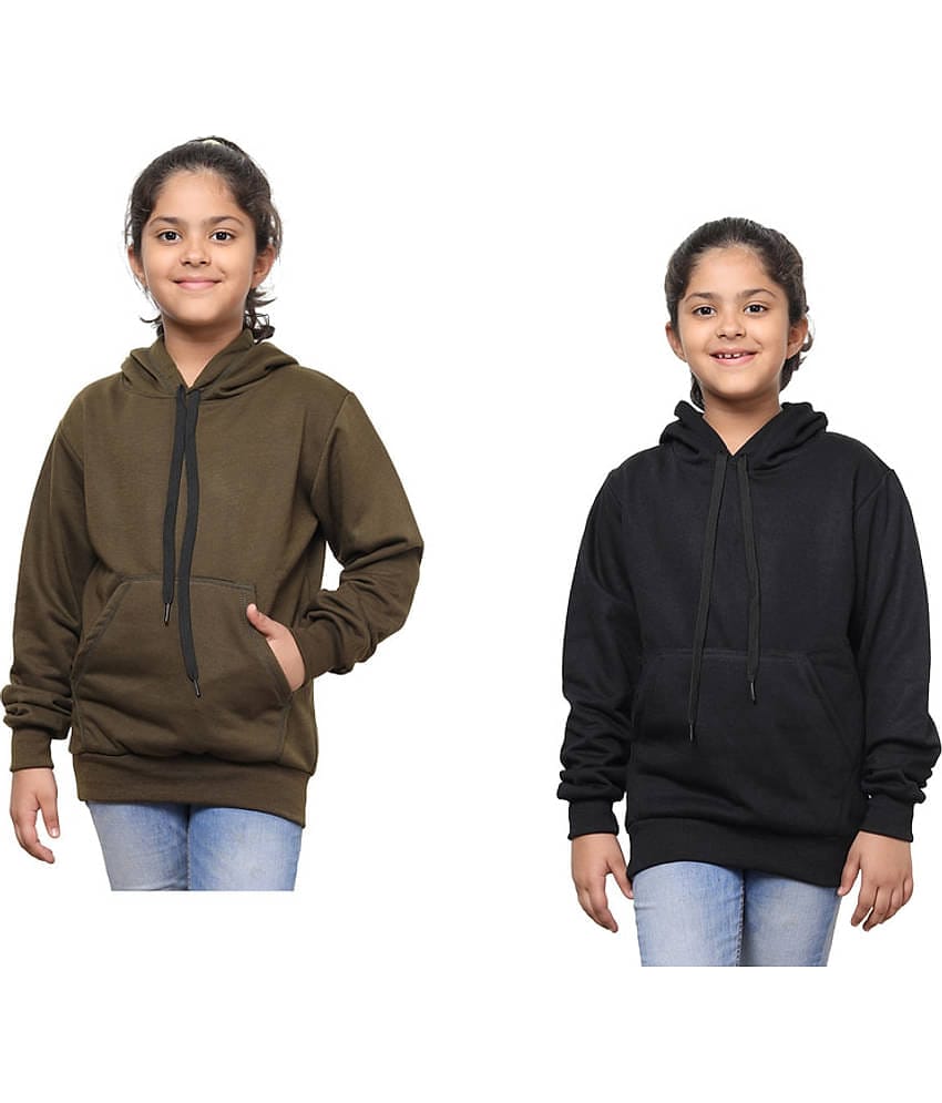 IndiWeaves Pack of 2 Girls Fleece Sweatshirt ( Multicolor )