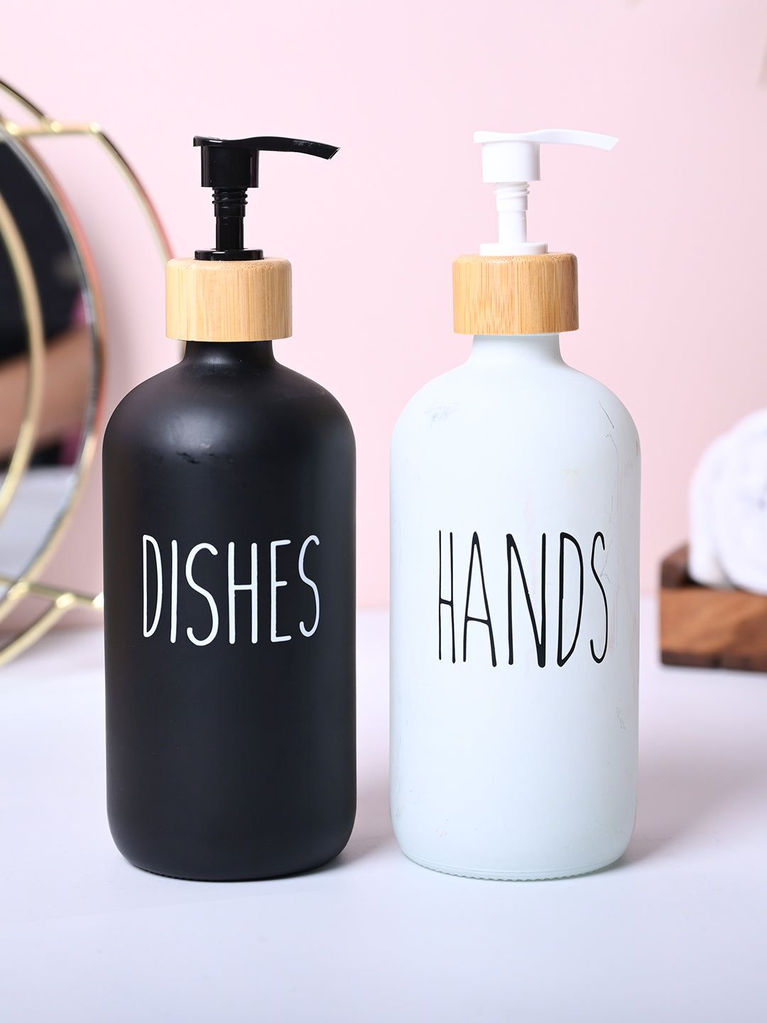 Durable Soap Dispenser Set of 2 - Hands & Dishes