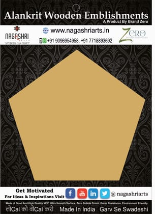 Brand Zero MDF Pentagon Plaques Straight Corner - Select Your Preference Of Size & Thickness