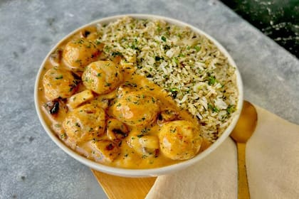 Meatball Stroganoff Rice Bowl