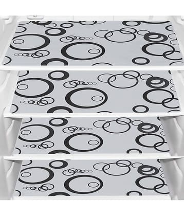 PVC Printed Rectangular Fridge Mats 29x44 cms ( Pack of 4 ) Multicolor