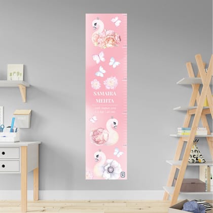 Swan Lake Garden Height Chart (kids)-Pink Watercolor