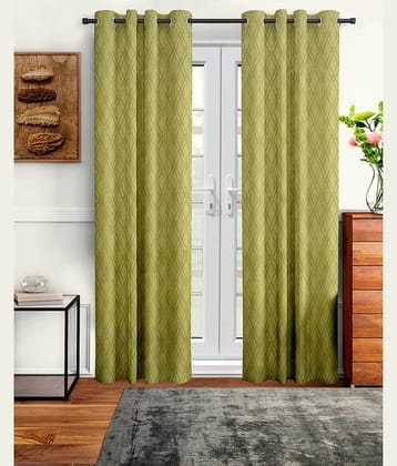 Cortina - Modern Embossed Room Darkening Eyelet Curtain-5 Ft-pack of 2