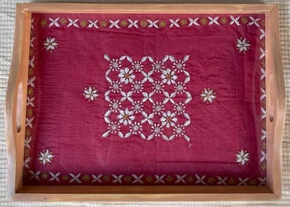 Wooden Tray with fabric base Wooden Tray with fabric base