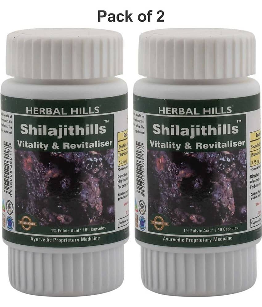Herbal Hills Shilajithills 60 Capsule Pack of 2 Capsule 1 mg