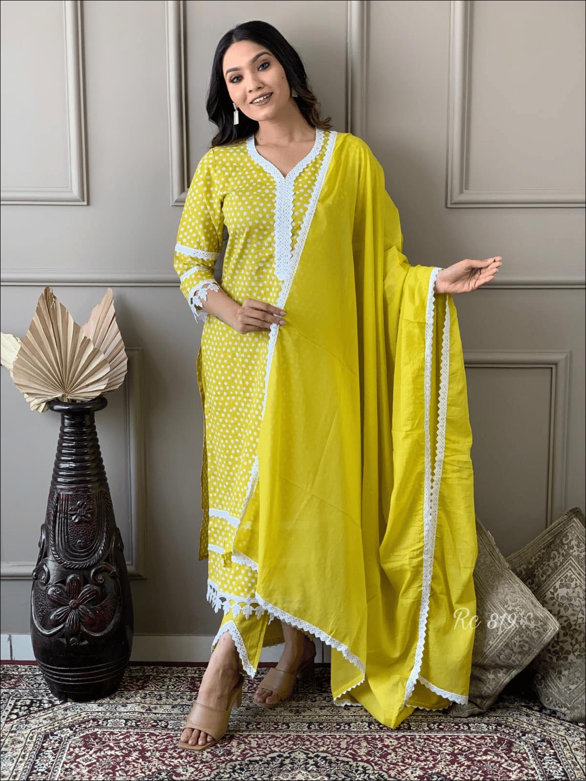 Cotton Set with Designer Sleeves-S