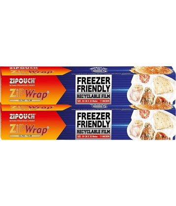 Zipouch Premium Cling Film Wrap for Kitchen & Food Storage, Cling Film Wrap BPA Free, Multipurpose Food Wrapping Paper, Non-Stick Microwave Safe (30 Meters) Pack 2