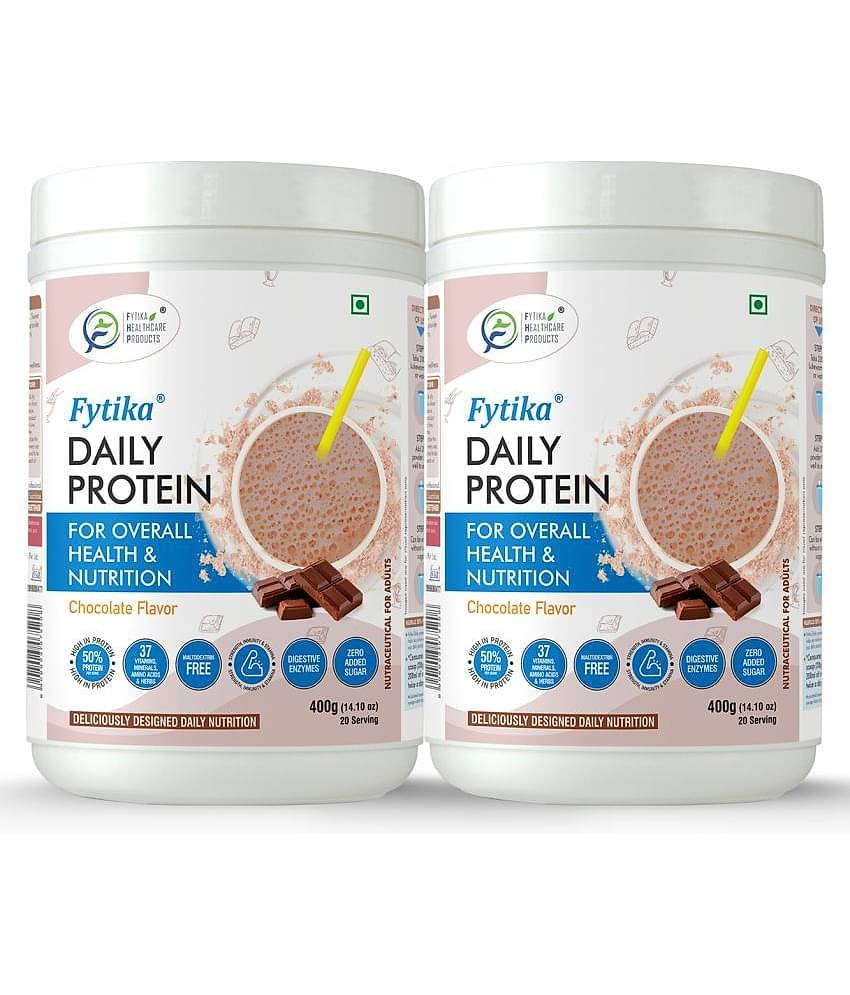 FYTIKA Daily Protein powder Chocolate flavour- 2x400G, (Pack of 2)