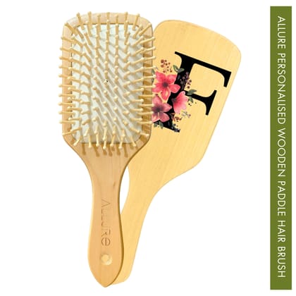 Allure Personalised Letter F Paddle Hair Brush