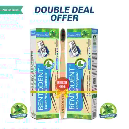 Bentodent Premium Mint Natural Toothpaste (Twin Pack) - 100 gm each