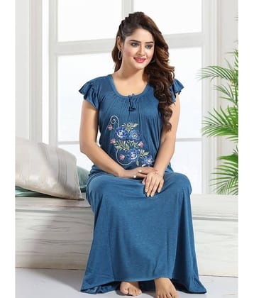 Ladyvenom Navy Hosiery Nursing Nighty