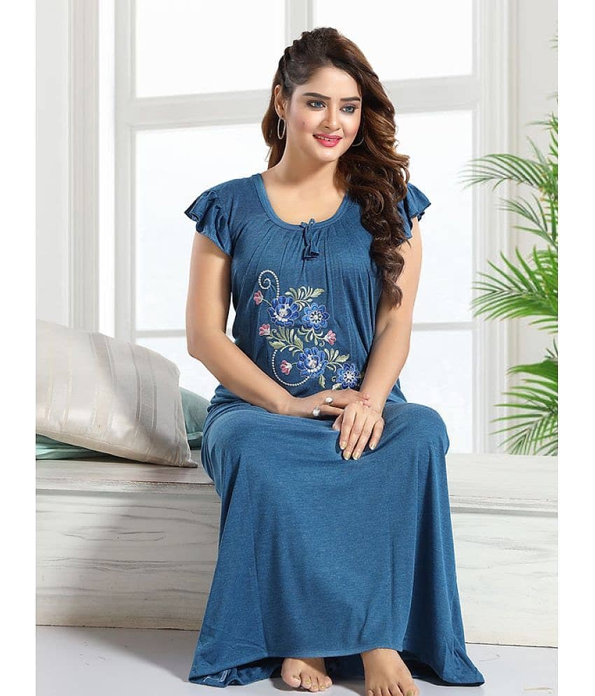 Ladyvenom Navy Hosiery Nursing Nighty