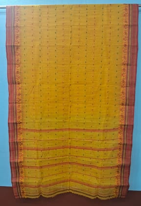 Handloom Bengal Cotton Saree | Mustard Yellow