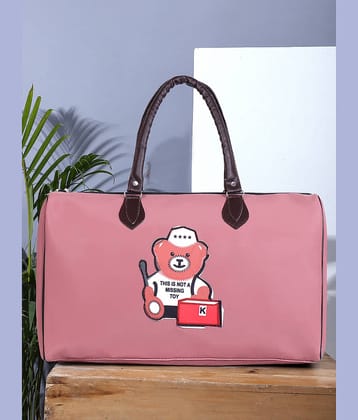 ASTUTE 10 Ltr Folding Travel Duffle & Shoulder Bag Large - Pink