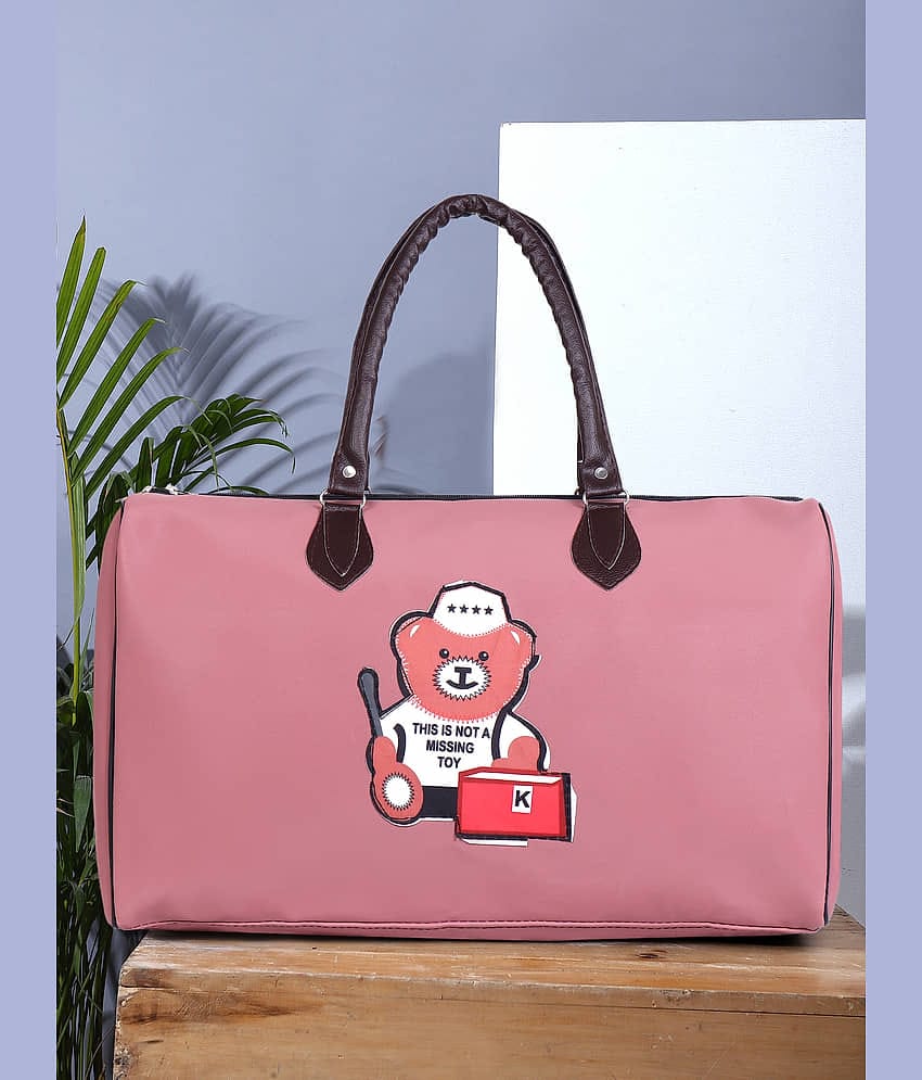 ASTUTE 10 Ltr Folding Travel Duffle & Shoulder Bag Large - Pink