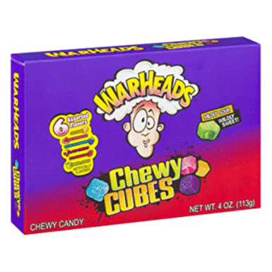 Warhead Mildly Sour Wildly Sweet Chewy Cubes Pouch, 113 gm