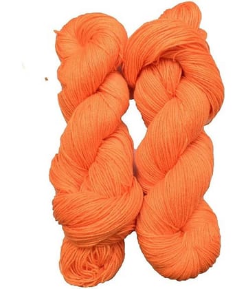 Knitting Yarn 3 ply Wool, Orange 200 gm Best Used with Knitting Needles, Crochet Needles Wool Yarn for Knitting